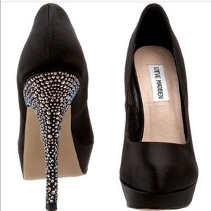 Steve Madden Satin Platform Black Heels size 10